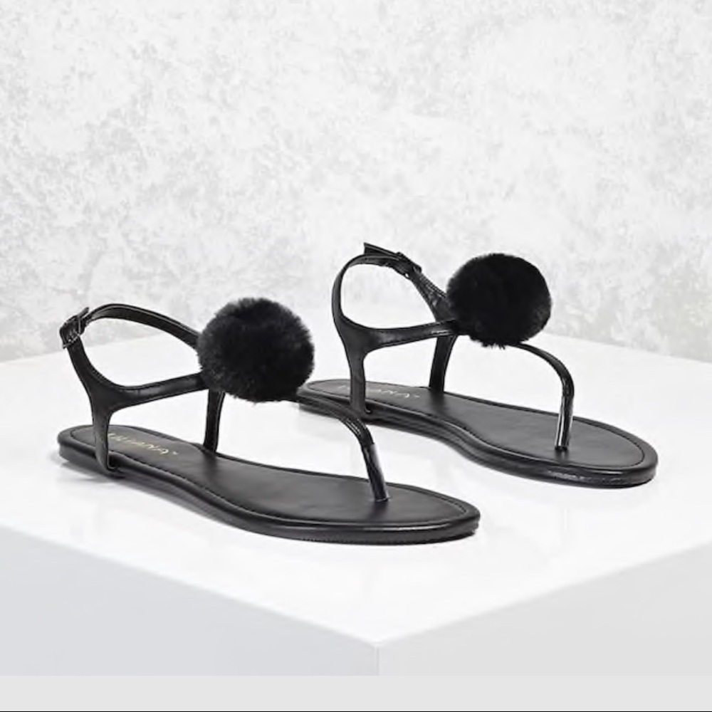 New Pom Pom Thong Sandals